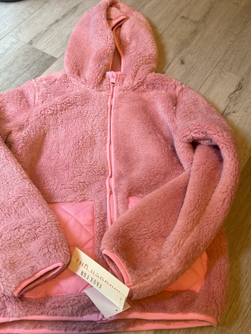 Madden Girl Pink Plush Hooded Jacket